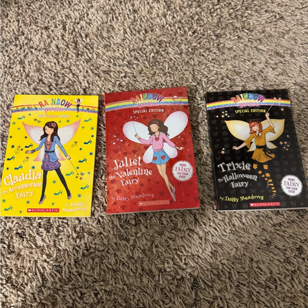 Scholastic Rainbow Magic Fairy Trio - Yellow, Red, Black Covers